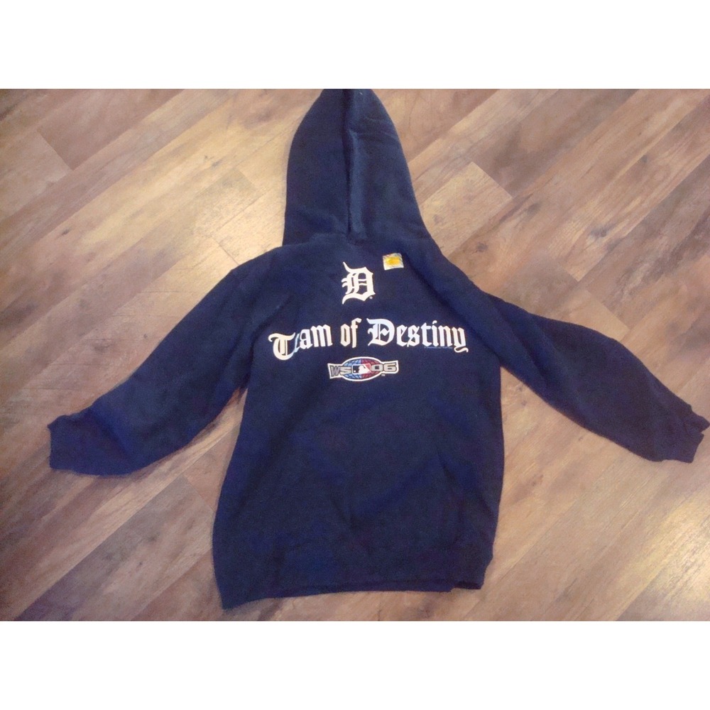 DETROIT TIGERS HOODIE BOYS MEDIUM 2006 WORLD SERIES 00S Y2K   SHIRT  VINTAGE G4